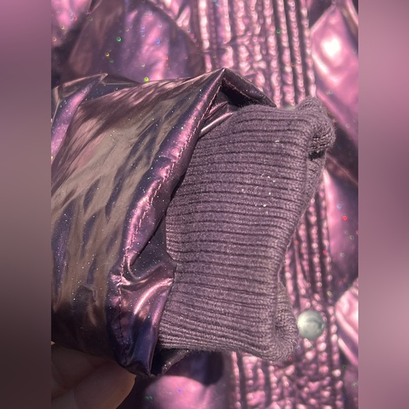 APPAMAN SLOAN Puffer Coat IN Glitter Plum - Picture 4 of 13